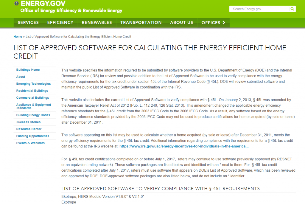 U.S. Department of Energy to Approve Software Tools to Calculate